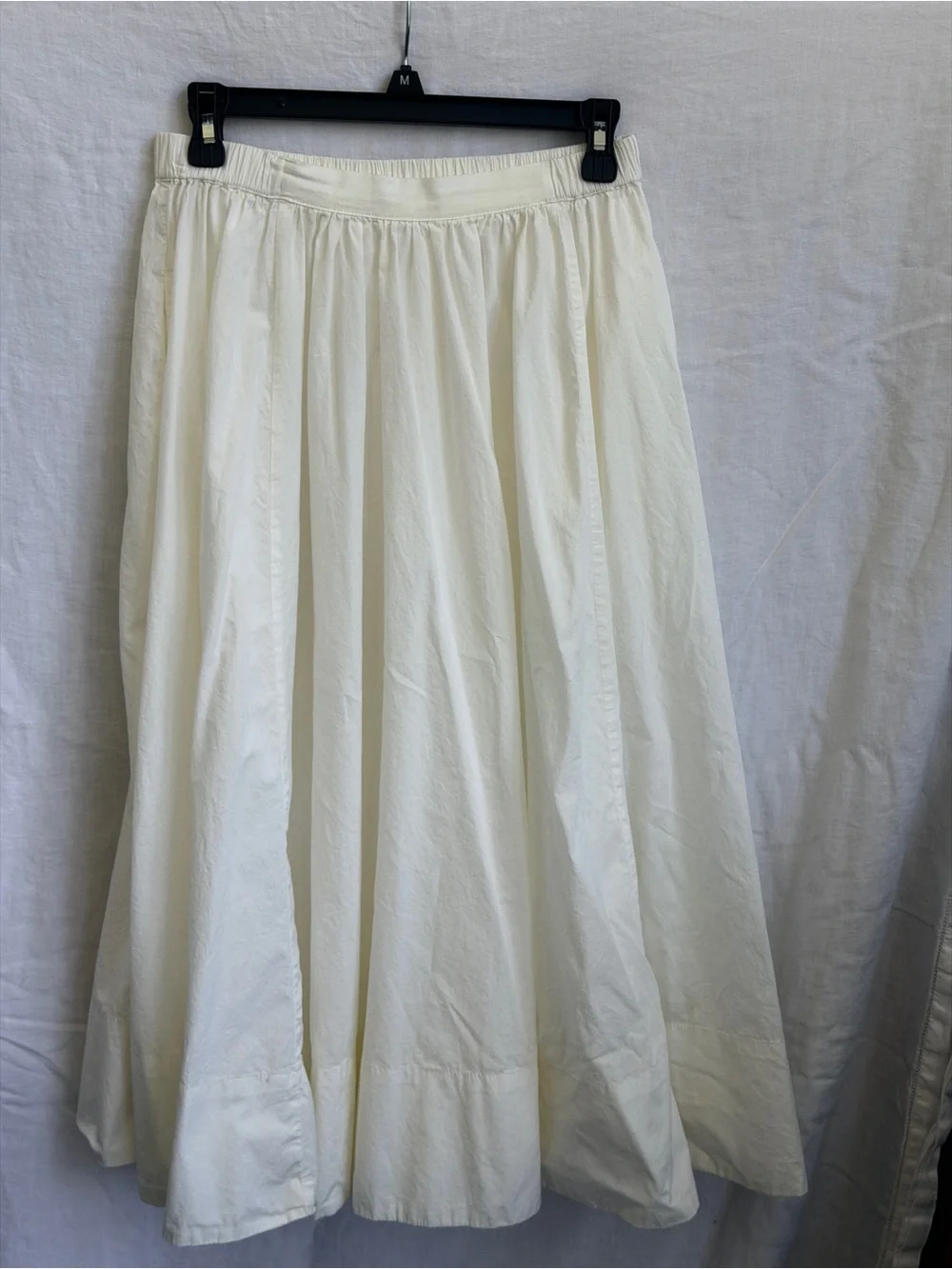 Free People Women's Cream Full-Length Gathered Skirt